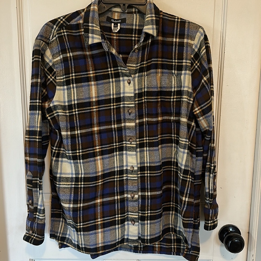 Madewell NB598 Flannel Oversized Ex-
Boyfriend‎ Shirt in Fuller Plaid size small